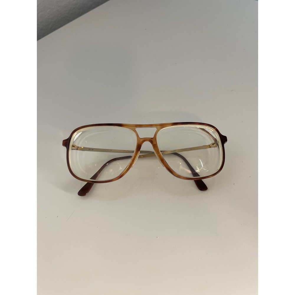Vintage Lanvin‎ Paris Aviator Eyeglasses Tortoise Gold Frame France 57-16 80's